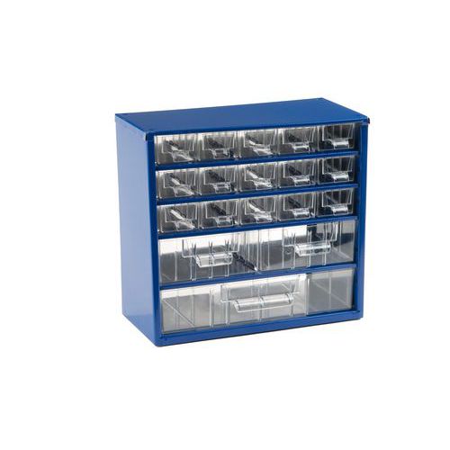 Organisateur En Métal 18 Tiroirs Bleu