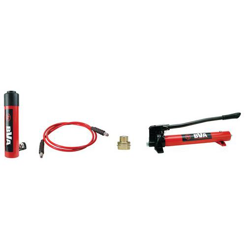 BVA - Kit vérin hydraulique 5T avec pompe manuelle - Force 5000 kg - Levée 231 mm - Hauteur max 554 mm