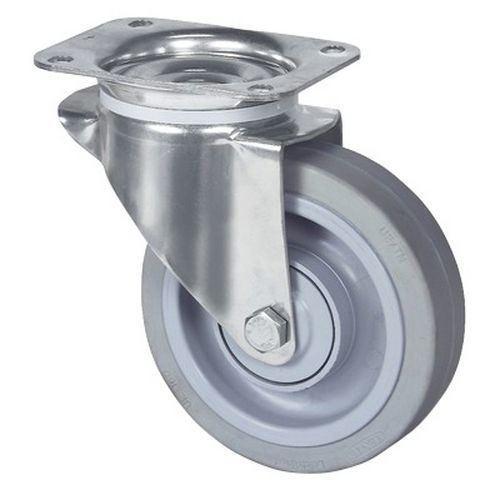 Roulette Pivotante Inox Charge 160 Kg à Platine