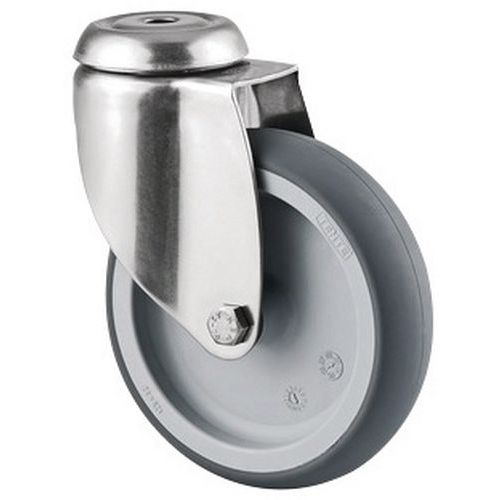 Roulette Pivotante Inox 80 Kg Trou Central