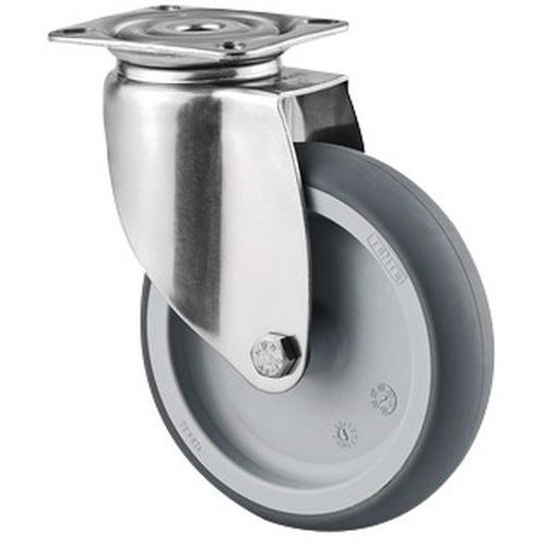 Roulette Pivotante Inox 80 Kg à Platine