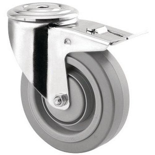 Roulette Pivotante à Oeil Inox Frein 150kg Diamètre 125 Mm