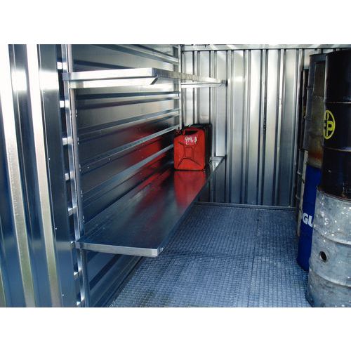 pour constituer 2 niveaux de stockage : 2 montants + 4 bras + 2 tablettes pour constituer 2 niveaux de stockage : 2 montants + 4 bras + 2 tablettes