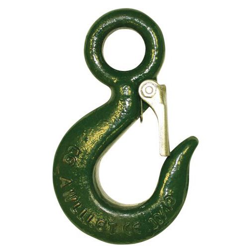 Crochet A Oeil Avec Linguet En Acier Allie. F=1250 Kg
