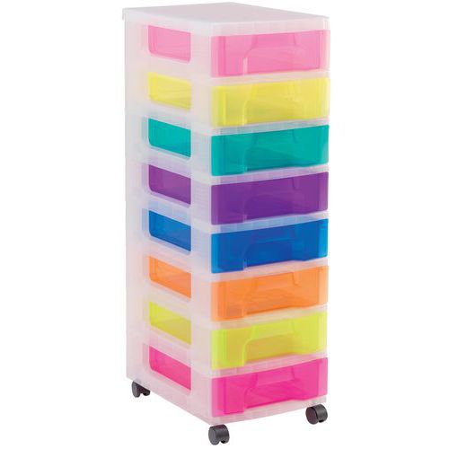 Tour De Rangement 8 Tiroirs 7l Coloris Arc En Ciel