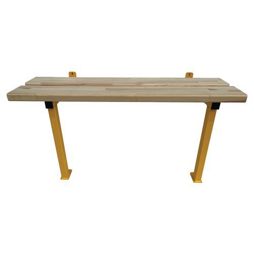 Banc vestiaire fixation mur et sol
