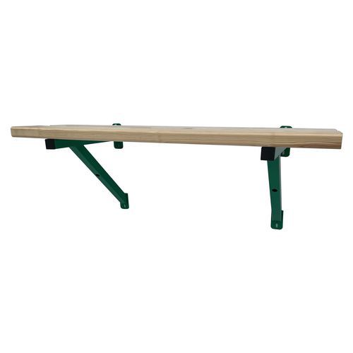 Banc vestiaire mural 2,1 m 3019 vert - Assise pin - Structure acier - 210 cm largeur - Intérieur