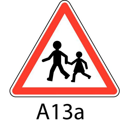 SVMS - Panneau de Danger Triangle AG3 500mm Classe 1 - Enfants - Acier - Signalisation Sécurité
