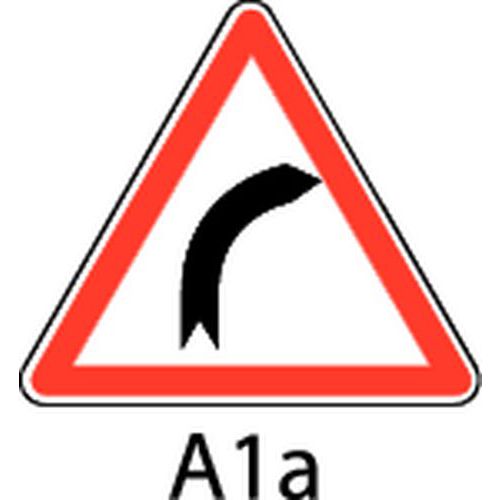 SVMS - Panneau de Signalisation Danger Virage à Droite Triangle A1a - 700mm Classe 1 - CE - 3 Ans Garantie