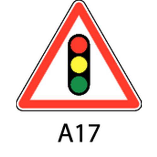 SVMS - Panneau de Danger Triangle AG3 700mm Classe 2 - Annonce Feux Tricolores - Acier - CE