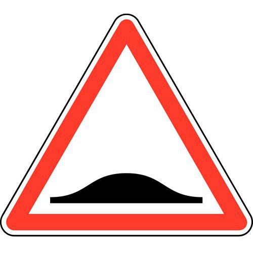 SVMS - Panneau de Danger Triangle Ralentisseur Dos d'Âne - 500mm Classe 1 Acier - Signalisation CE Garantie 3 Ans