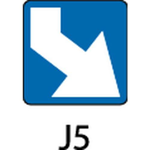 SVMS - Panneau Signalisation Obligation J5 Carré 350mm Classe 1 Acier - Signalisation Îlots Directionnels