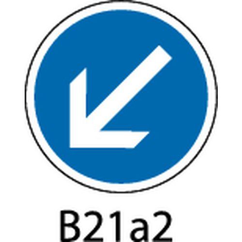 SVMS - Panneau Signalisation Obligation Rond B21a2 Contournement Gauche - Ø 45 cm Classe 1 Acier - CE Oui