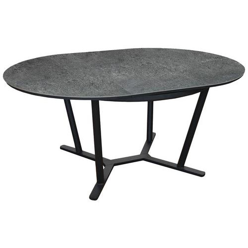 Table Valenza Ã˜125/175 X 125 Cm - Gris/graphite