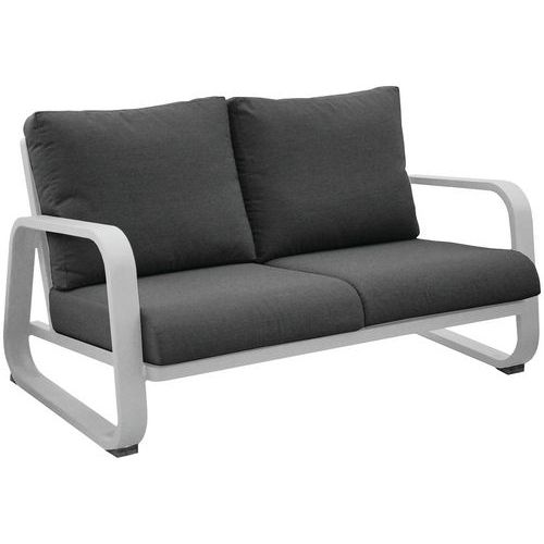 Canapé Antonino 2 Places - Blanc Coussin Gris