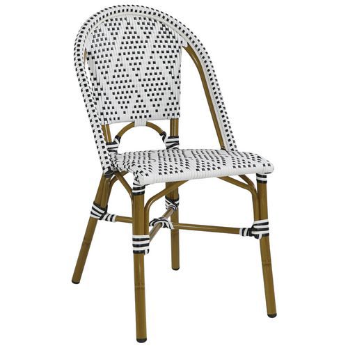Chaises Paris 3 Spécial Wicker Blc Noir/bamboo Look