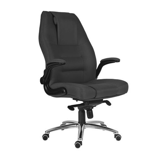 Chaise de bureau Markus 24h Gris Foncé - Confort Ergonomique 130kg - Têtière Accoudoirs Polyuréthane