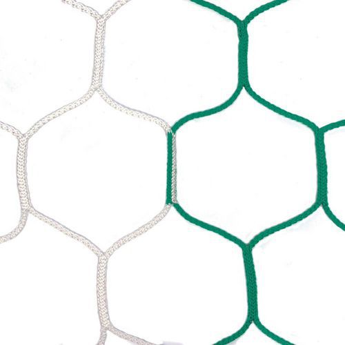 Vb Sports - Lot de 2 Filets pour But de Football à 11 - Vert/Blanc - Maille 120 Fil 4mm Hexagonale - Norme EN 748