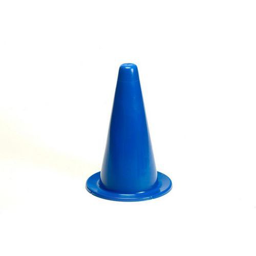 Cône de délimitation mou 35 cm bleu - Vinyle résistant - Accessoire multisport - Vendu à l'unité