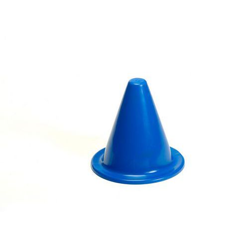 Cône de délimitation mou 20 cm bleu - Plot de sport en vinyle - Vendu à l'unité - Durable et recyclable