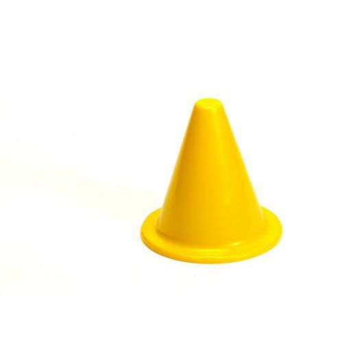Cône de délimitation de terrain mou 20 cm - Jaune - Vinyle - Plot de sport - Vendu à l'unité
