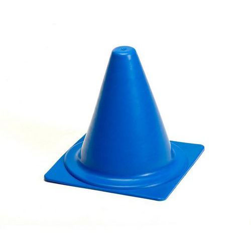 Cône de délimitation de terrain 18 cm PVC Bleu - Plot de sport résistant et recyclable - Vendu à l'unité