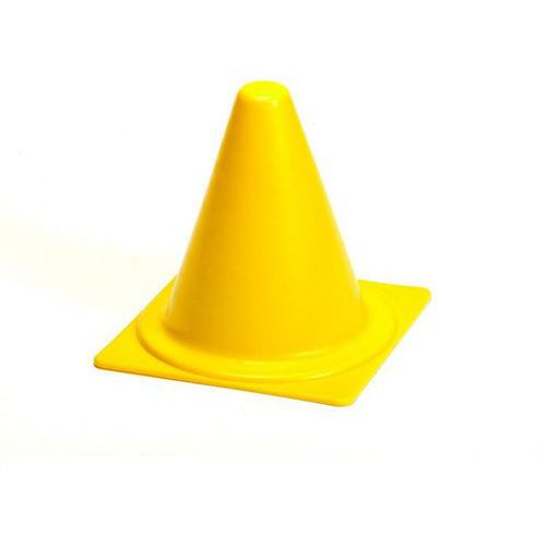 Cône de délimitation de terrain 18 cm PVC Jaune - Plot de sport résistant et recyclable - Vendu à l'unité
