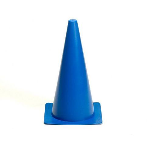 Cône de délimitation de terrain 35 cm PVC Bleu - Plot de sport résistant et recyclable - Vendu à l'unité