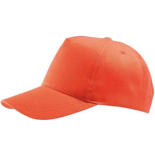 Casquette 5 Panneaux Twill Reglable Systeme Velcro Orange