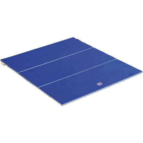 GES - Aire d'évolution pliable de gymnastique - 300 x 250 cm, Bleu - Épaisseur 4 cm, Garantie 2 ans, Norme EN 12503