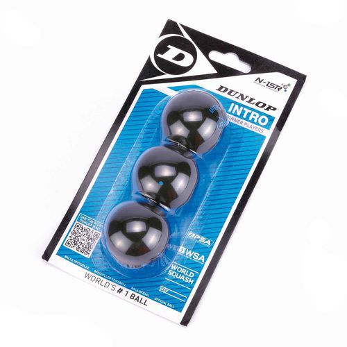 Dunlop - Lot 3 Balles de Squash Intro - Idéal Débutants