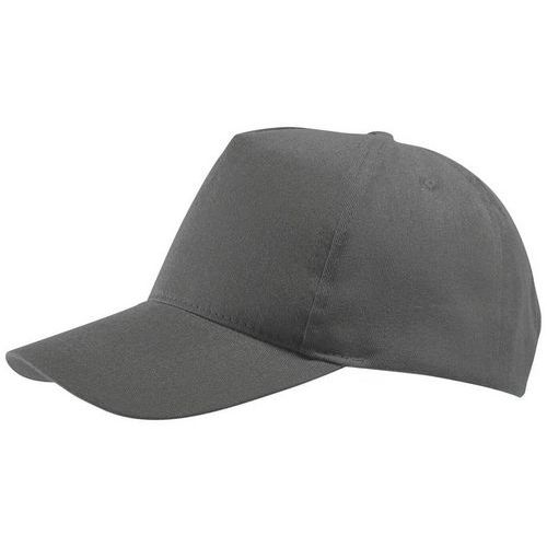 Sol-s - Casquette 5 Panneaux Twill Réglable Velcro Gris - Oeko-Tex Standard 100 - Éco-responsable