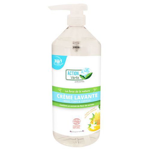Crème Lavante Miel Fleur D'oranger Ecocert - Action Verte-1l
