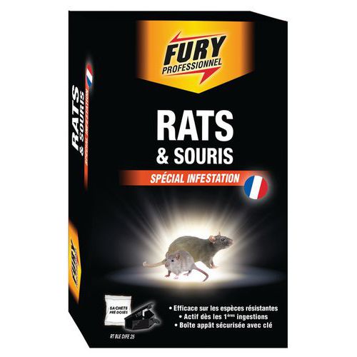Tue rats et souris Boîte de 6 sachets Fury Manutan.fr