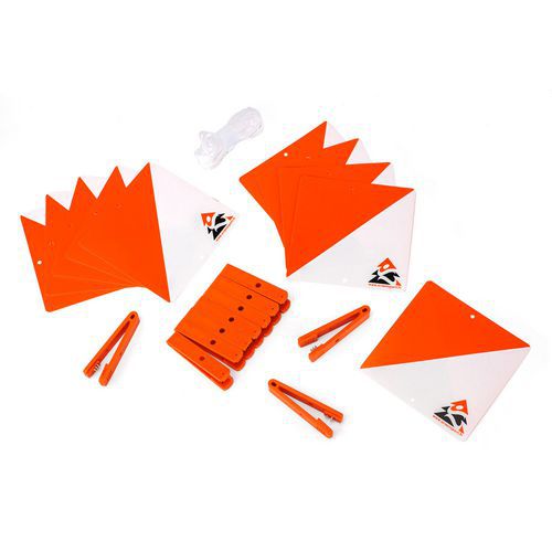 Lot De 10 Balises + Pinces Oranges A Orientsport Serie C
