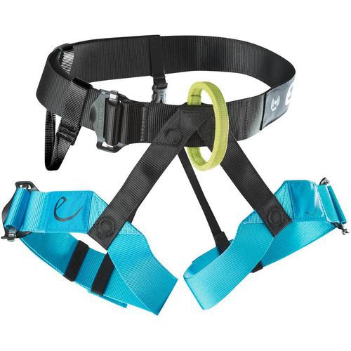 Edelrid - Harnais Escalade Joker Junior II Enfant - Mixte Noir/Bleu - 410g - Idéal Entraînement Club