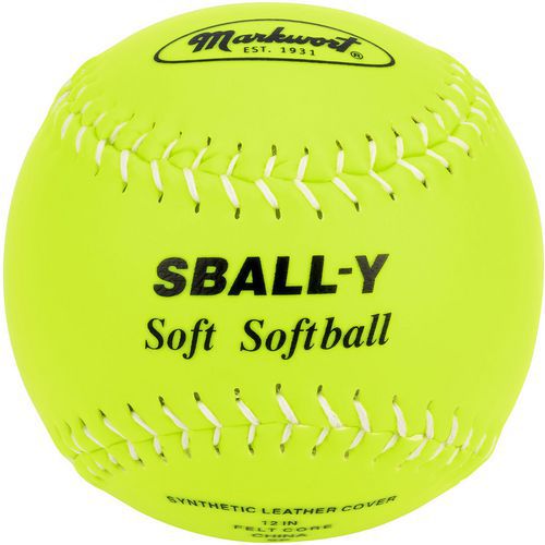 Balle de Softball 12'' Soft Flex Jaune Fluo - Vinyle - Idéale pour le Softball