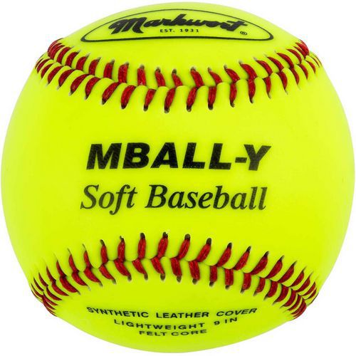 Balle de baseball 9 Soft Flex fluo en cuir - Baseball - 9 pouces - Flexibilité et Durabilité