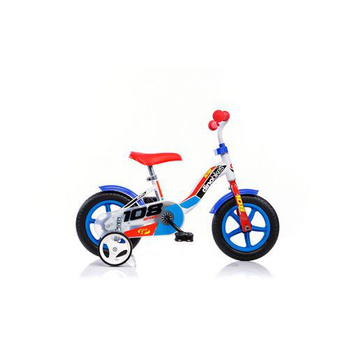 DinoBikes - Vélo Enfant 10 Mixte Multicolore - Cadre Acier - Idéal Premiers Pédales