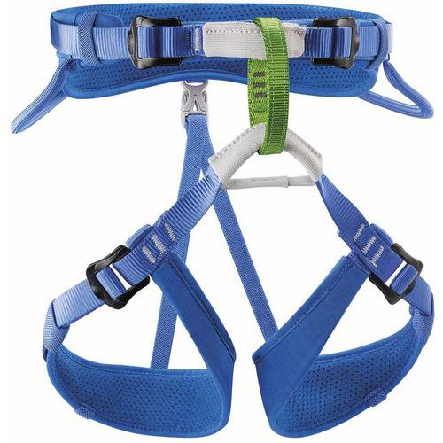 Petzl - Harnais Enfant Macchu Bleu - Taille Unique - Léger et Ajustable - Sécurité Escalade