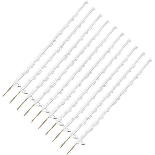Lot de 10 piquets plastique standard 138 cm blanc - Accessoire de course - Recyclable