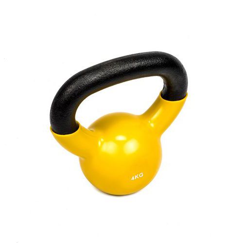 Sveltus - Kettlebell Vinyle Jaune 4kg - Musculation et Fitness - Idéal Entraînement Complet