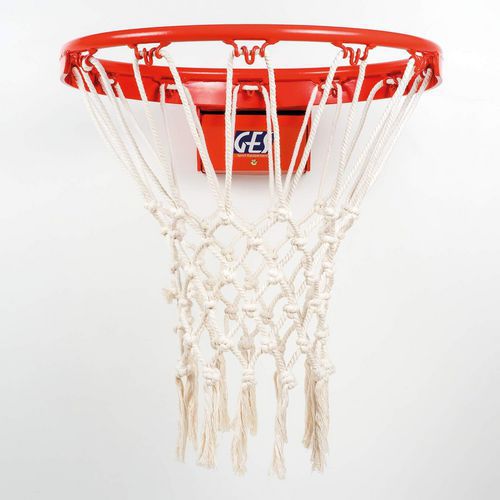 Filet de basket 6mm à franges - Blanc - Norme EN 1270 - Durable et résistant