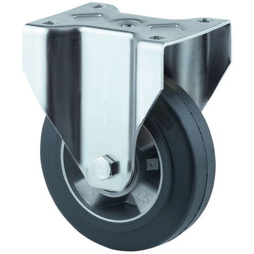 Roulette Fixe En Caoutchouc H Ht:160 Mm Force:300 Kg