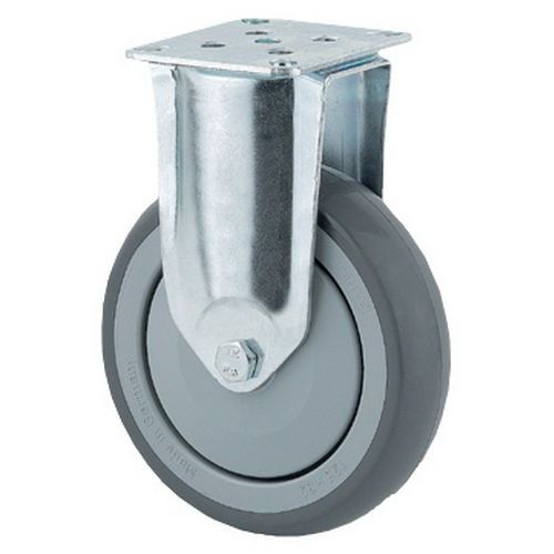 Roulette Fixe Avec Plaque H Ht:100 Mm Force:75 Kg