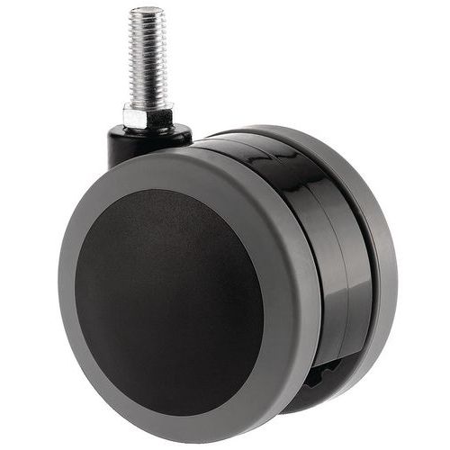 Roul Jumellee Diam 75 M10x15 F80kg Bandage P Olyam+ Caoutch