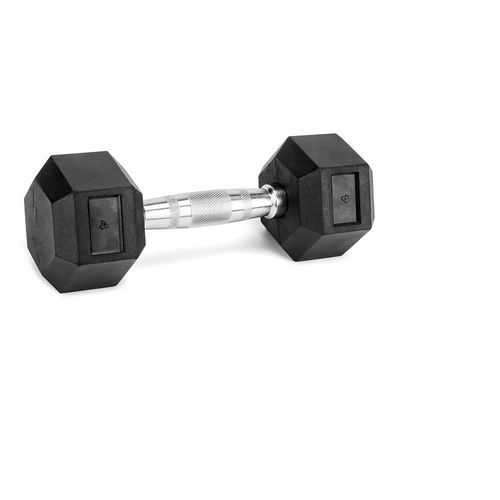 Haltère musculation hexagonal 4 kg - Caoutchouc et Acier - Noir - Idéal pour entraînement domicile