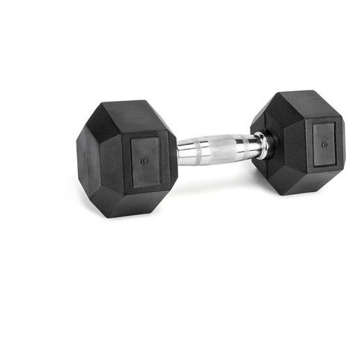 Haltère musculation hexagonal 9 kg - Caoutchouc et Acier - Noir - Idéal entraînement complet
