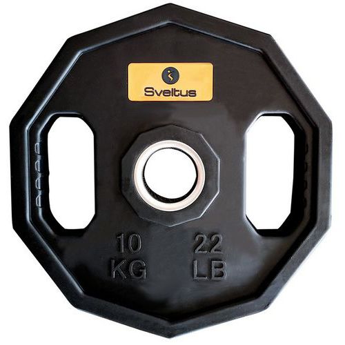 Sveltus - Disque Olympique à Poignées - 10 kg - Caoutchouc Recyclable