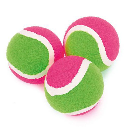Balles Velcro Mousse Vert Rose - Lot de 3 - Jeux d'adresse Enfant